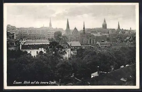 AK Essen / a. d. R., Blick auf die innere Stadt