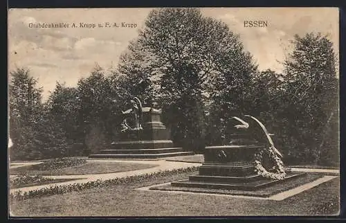 AK Essen, Grabdenkmäler A. Krupp u. F. A. Krupp