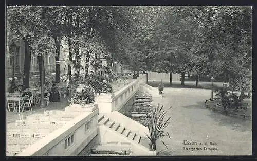 AK Essen a. d. Ruhr, Cafe Stadtgarten-Terrasse