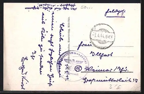 AK Köln a. Rh., Hohenzollernbrücke und Dom