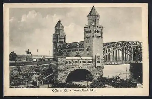 AK Köln a. Rh., Hohenzollernbrücke