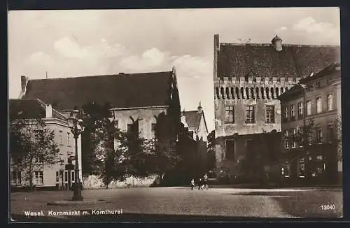 AK Wesel / Rhein, Kornmarkt mit Komthurei