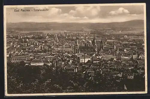 AK Bad Aachen, Totalansicht mit Kirche