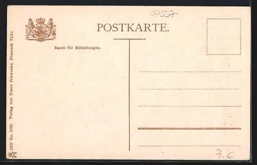 AK Pössneck /Thür., Partie am weissen Turm