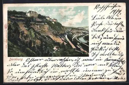 AK Dornburg / Saal, Teilansicht mit Schloss