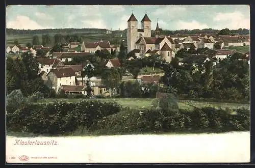 AK Klosterlausnitz, Panorama vom Berg aus gesehen