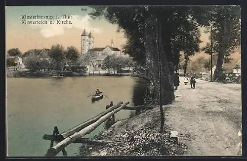 AK Klosterlausnitz i. Thür., Klosterteich und Kirche