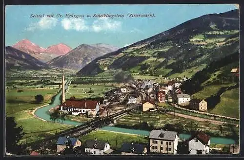 AK Selztal, Ansicht mit Bahnhof, Gr. Pyhrgass u. Scheiblingstein