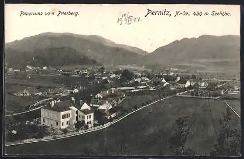 AK Pernitz /N.-Oe., Panorama vom Peterberg aus