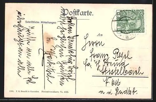 AK Ebensee, Teilansicht mit Kirche im Winter