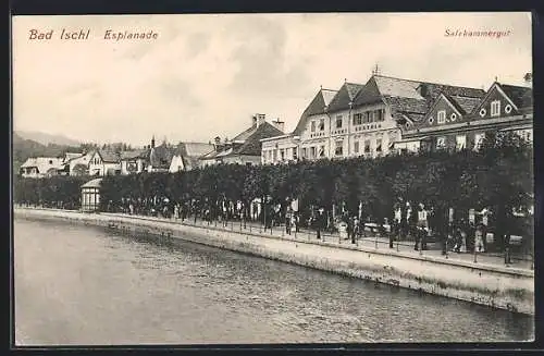 AK Bad Ischl, Salzkammergut, Esplanade