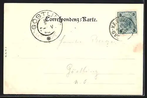 AK Bad Kreuzen /O.-Ö., Ortspartie