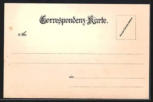Lithographie Ischl, Teilansicht mit Kirche