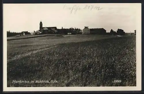 AK Pfarrkirchen im Mühlkreis, Ortspartie mit Kirche