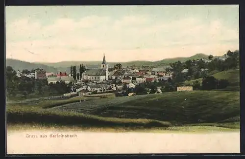 AK Sarleinsbach, Teilansicht mit Kirche