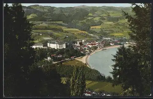 AK Grein a. d. Donau, Teilansicht mit Schloss