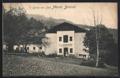 AK St. Oswald bei Freistadt, Bad Maria Bründl, Gast- u. Bade-Haus Maria Bründl