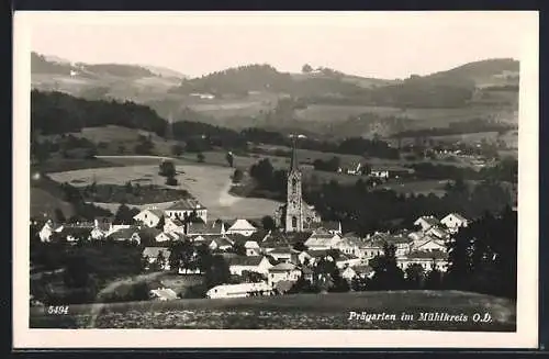 AK Prägarten im Mühlkreis, Teilansicht mit Kirche