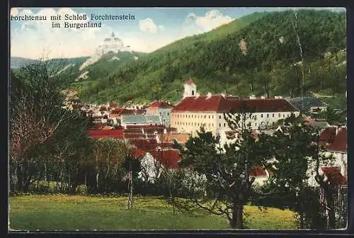 AK Forchtenau, Ansicht mit dem Schloss Forchtenstein im Burgenland