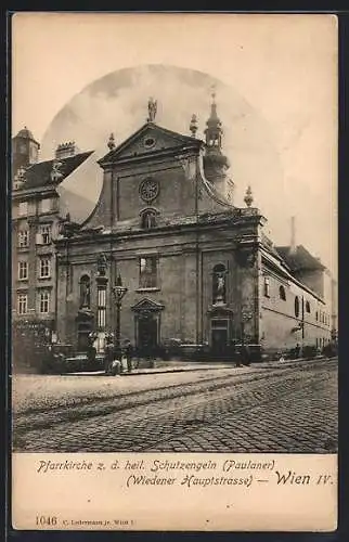 AK Wien, Pfarrkirche zu den heiligen Schutzengeln Paulander, Wiedener Hauptstrasse