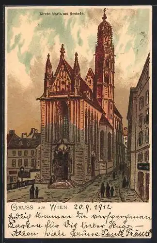 Künstler-AK Wien, Kirche Maria am Gestade