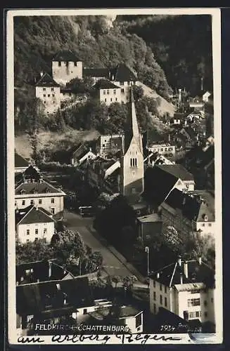 AK Feldkirch, Strassenpartie mit Schloss Schattenburg