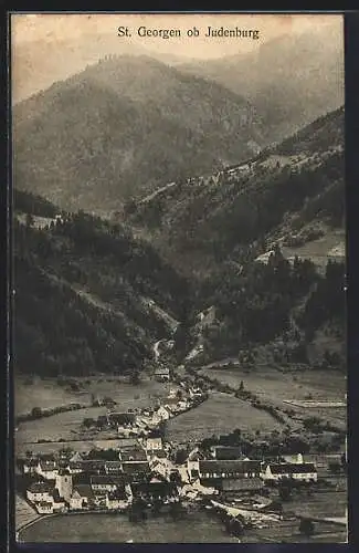 AK St. Georgen ob Judenburg, Teilansicht mit Kirche