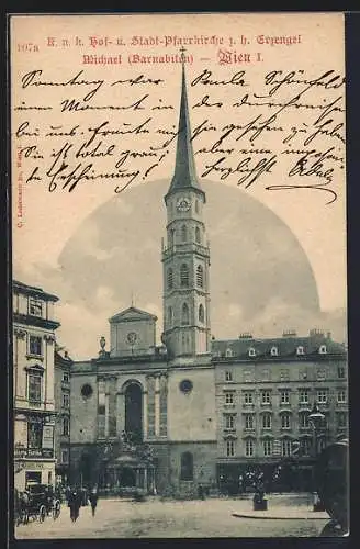 AK Wien, K. u. k. Hof- und Stadt-Pfarrkirche zum heiligen Erzengel Michael