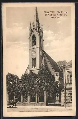 AK Wien-Hütteldorf, Pfarrkirche St. Andreas, erbaut 1882