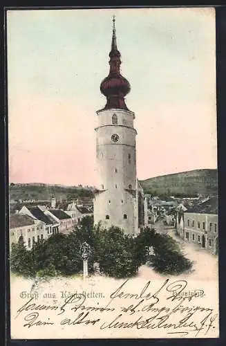 AK Königstetten, Platz mit Kirche