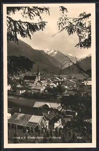 AK Bruck a. d. Glocknerstrasse, Ortsansicht gegen die Berge