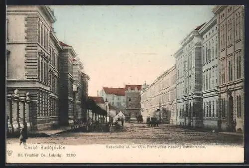 AK Ceské Budejovice, Radeckého ul., C. k. Frant Josef Kasárny domobranské