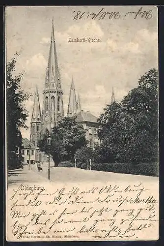 AK Oldenburg / Old., Blick zur Lambertikirche