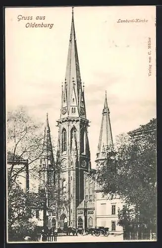 AK Oldenburg / Old., Blick auf die Lamberti-Kirche