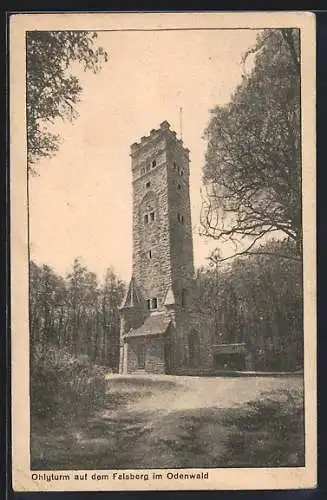 AK Lautertal / Odenwald, Ohlyturm auf dem Felsberg