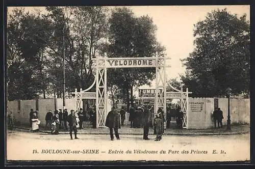 AK Boulogne-sur-Seine, L`Entree du Velodrome du Parc des Princes