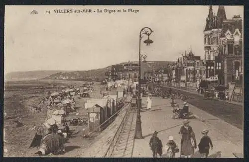 AK Villers-sur-Mer, La Digue et la Plage