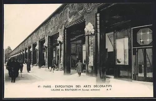 AK Paris, Exposition des Arts décoratifs 1925, Galerie des Boutiques