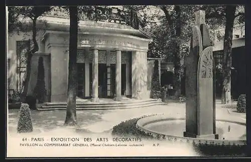 AK Paris, Exposition des Arts Decoratifs 1925, Pavillon du Commissariat General