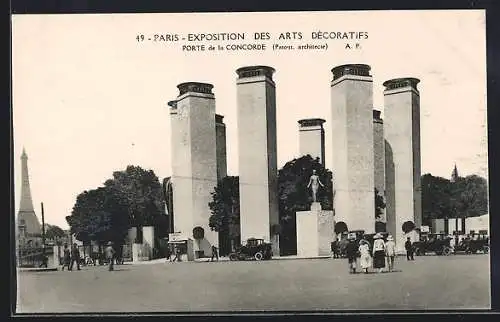 AK Paris, Exposition Internationale des Arts Decoratifs 1925, Porte de la Concorde, Ausstellung