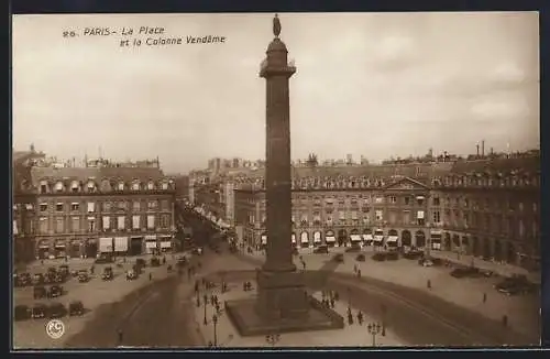 AK Paris, La Place et la Colonne Vendome