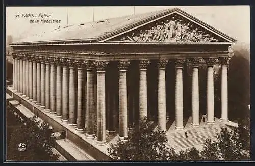 AK Paris, Église de la Madeleine, vue generale