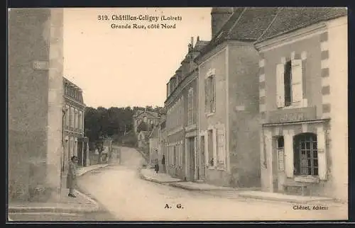 AK Chatillon-Coligny, Grande Rue, cote Nord