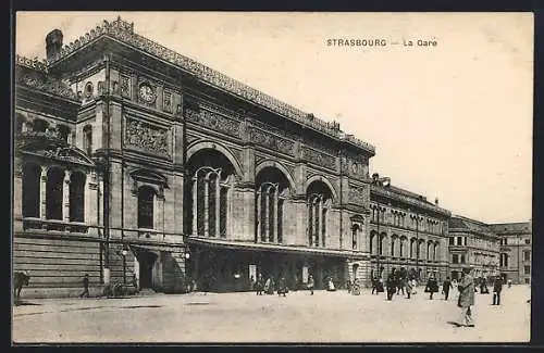 AK Strasbourg, La Gare, Bahnhof