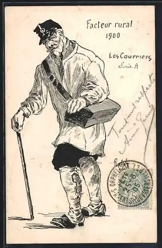 AK Facteur rural 1900, Les Courriers