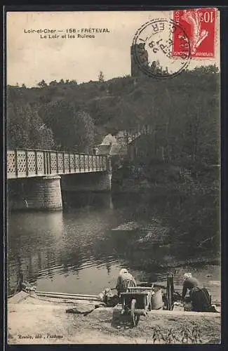 AK Freteval, Le Loir et les Ruines