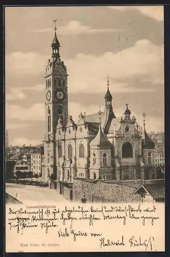 AK St. Gallen, Blick auf die Linsenbühlkirche