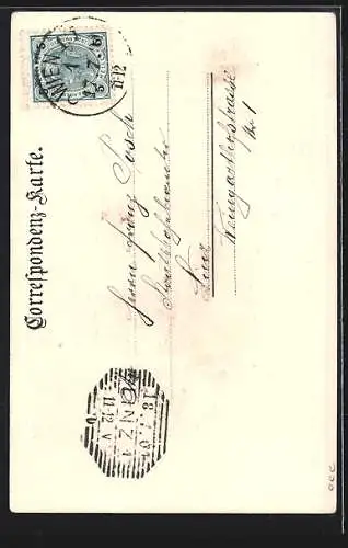 Lithographie Wien, Karlskirche, Stadtwappen