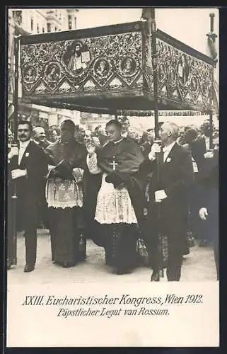 AK Wien, XXIII. Eucharistischer Kongress 1912, Päpstlicher Legat van Rossum, Prozession