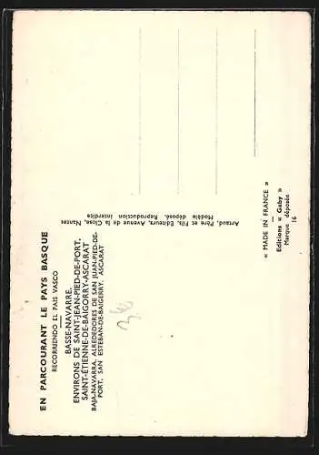 Künstler-AK Charles Homualk: En Parcourant Le Pays Basque, Basse Navarre